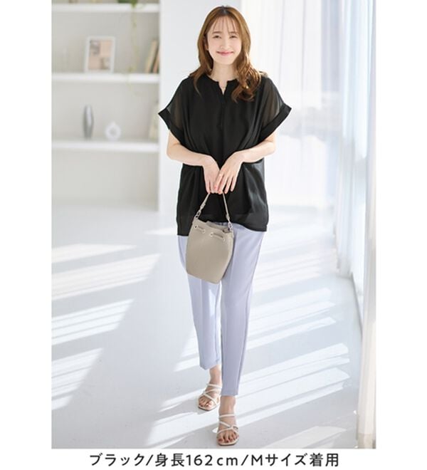 alotta（アロッタ）の「【接触冷感】裾タックふんわりブラウス（ブラウス）」｜詳細画像