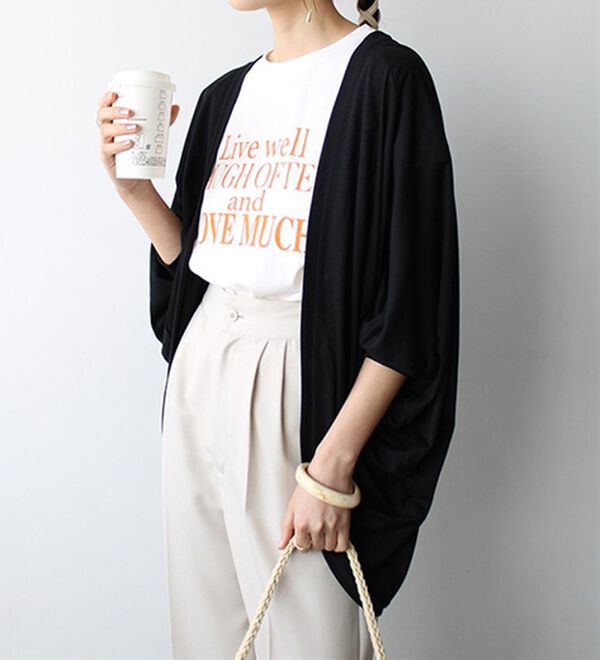 GeeRA（ジーラ）の「接触冷感！ドルマンカットソーカーディガン（ニットカーディガン）」｜詳細画像