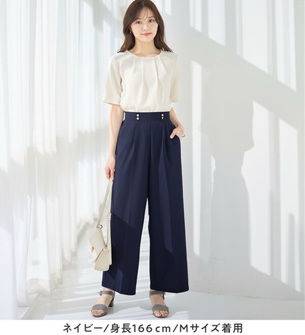 alotta（アロッタ）の「さら楽細見えワイドパンツ（ワイドパンツ・ガウチョ）」｜詳細画像