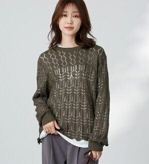 BELLUNA（ベルーナ）の「インナー付透かし編みニットアンサンブル（アンサンブル）」｜詳細画像