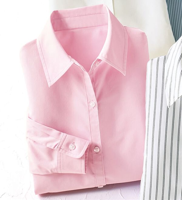 BELLUNA（ベルーナ）の「洗える！ストレッチイージーケアシャツ（シャツ）」｜ピンク2