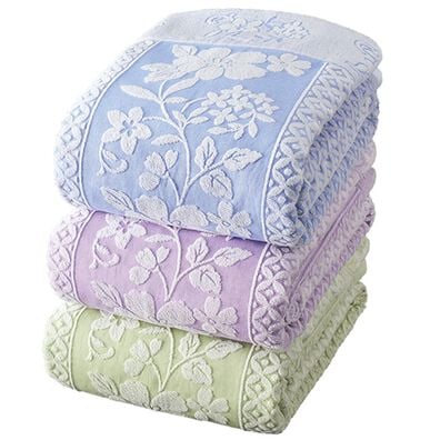 「今治産ロング＆ボリューム　ジャカード織タオルケット３色組（肌掛布団・タオルケット）」