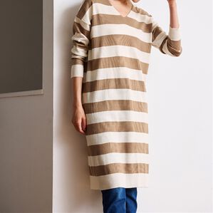 RANAN（ラナン）の「カシミヤタッチニットワンピース（ニットワンピース）」｜モカボーダー