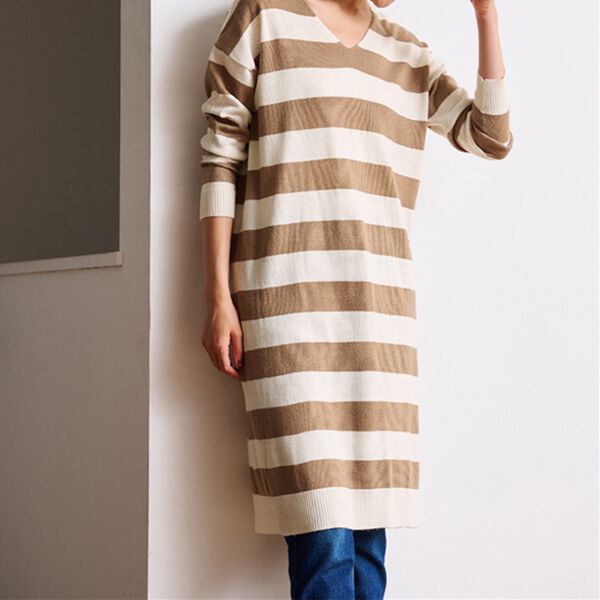 RANAN（ラナン）の「カシミヤタッチニットワンピース（ニットワンピース）」｜モカボーダー