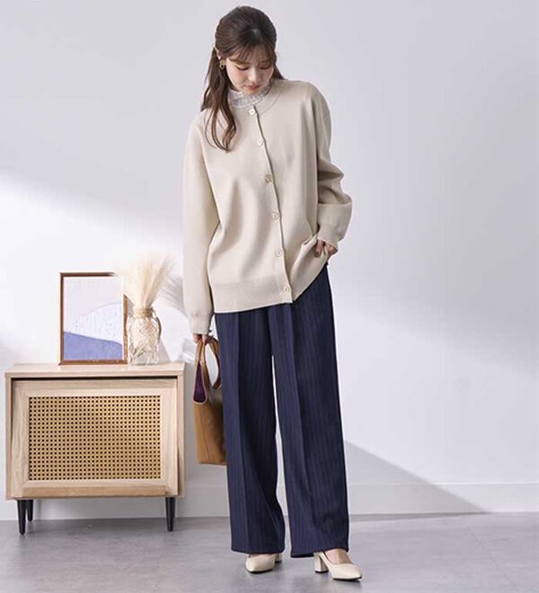 BELLUNA（ベルーナ）の「静電気防止加工！タックデザインワイドパンツ（ワイドパンツ・ガウチョ）」｜詳細画像