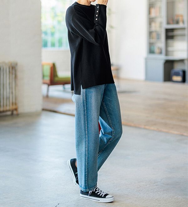 BELLUNA（ベルーナ）の「もちもち袖ボタンニットプルオーバー（ニット・セーター）」｜詳細画像