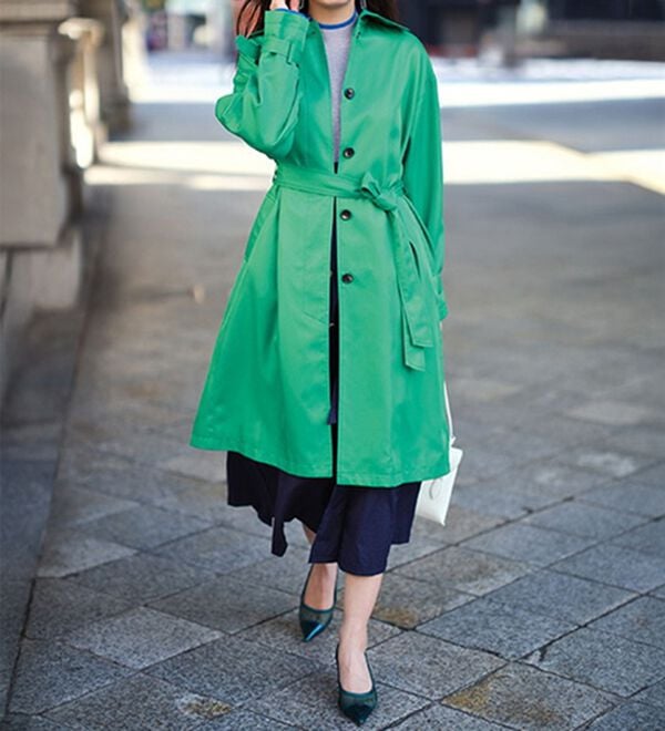 RANAN（ラナン）の「ナイロン素材トレンチフレアースカート（ロングスカート）」｜詳細画像