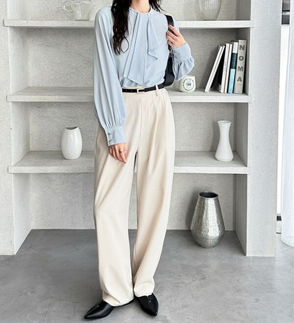 GeeRA（ジーラ）の「２ＷＡＹドレープスカーフタイブラウス（ブラウス）」｜詳細画像