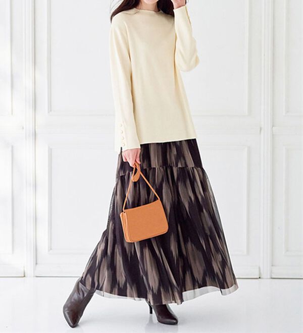 BELLUNA（ベルーナ）の「もちもち袖ボタンニットプルオーバー（ニット・セーター）」｜詳細画像