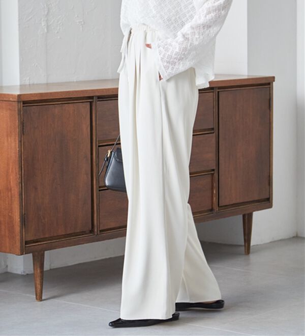 RANAN（ラナン）の「ひんやり！とろみ2タック体型カバーパンツ（フルレングスパンツ）」｜詳細画像