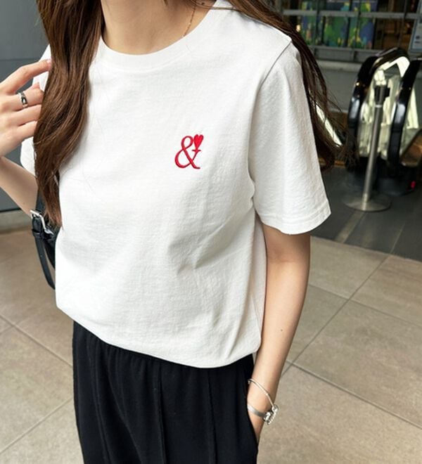GeeRA（ジーラ）の「アンドハート刺しゅうＴシャツ（Tシャツ）」｜詳細画像