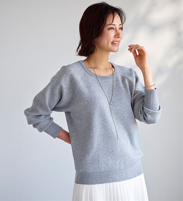 BELLUNA（ベルーナ）の「トレーナー感覚！きれいめカジュアルさんのためのニットトレーナー（ニット・セーター）」｜詳細画像