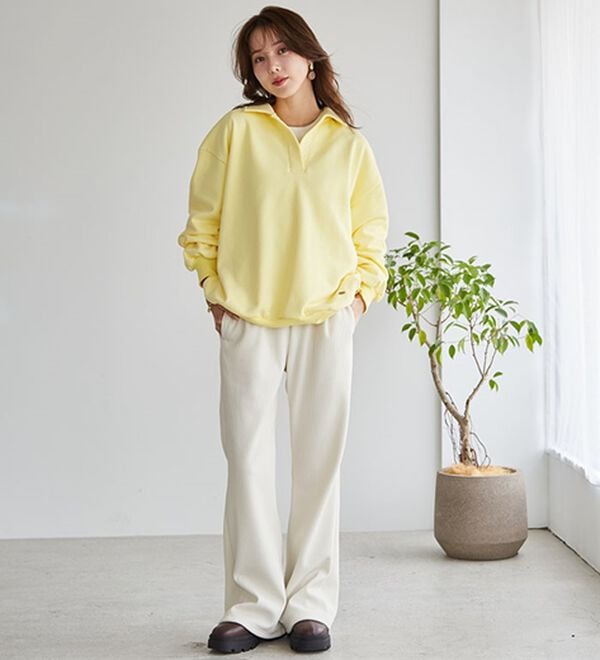 RANAN（ラナン）の「あったか裏ベロアニットコールフレアパンツ（フルレングスパンツ）」｜詳細画像