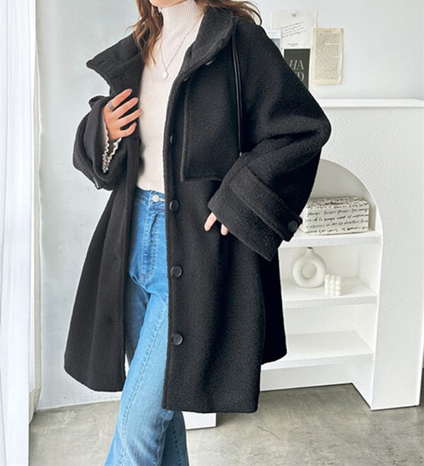 GeeRA（ジーラ）の「リングウールライクスタンドカラーコート（ハーフコート）」｜詳細画像