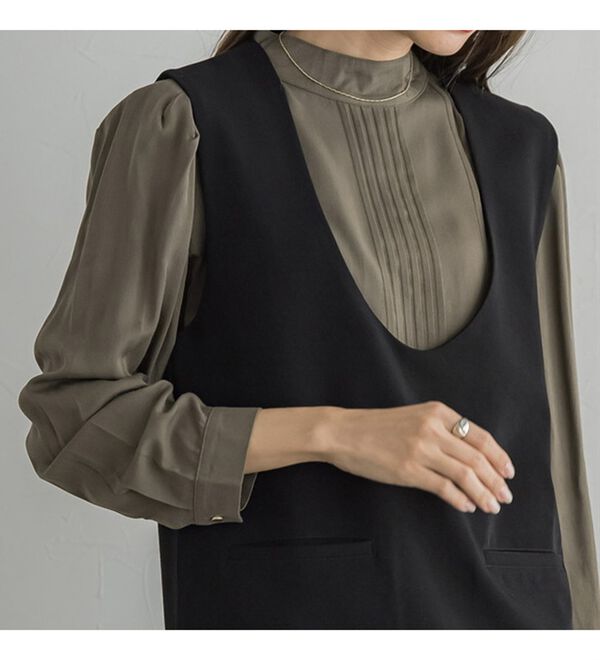 ピンタックハイネックブラウス - ベルーナ【公式】 