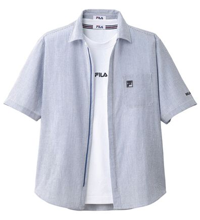 「＜フィラ＞ジップ使いサッカーシャツアンサンブル（メンズシャツ）」