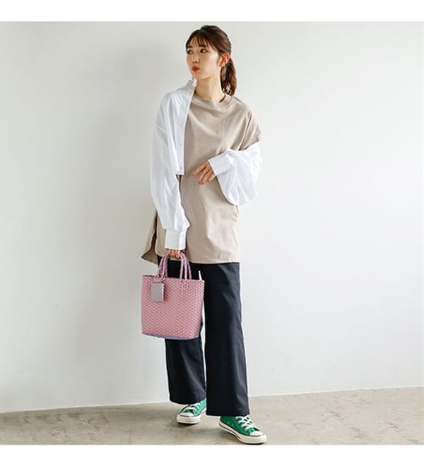 GeeRA（ジーラ）の「綿１００％フレンチスリーブチュニックＴシャツ（カットソー）」｜詳細画像