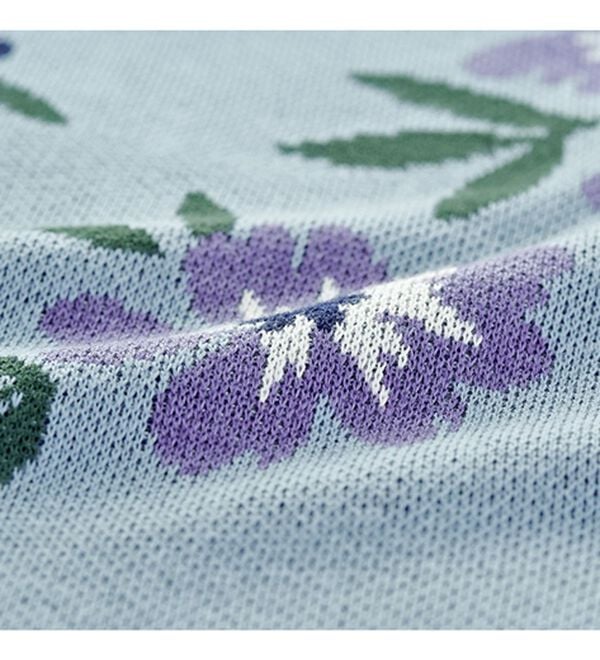 BELLUNA（ベルーナ）の「花柄ジャカード素材ニットパーカー（ニット・セーター）」｜詳細画像