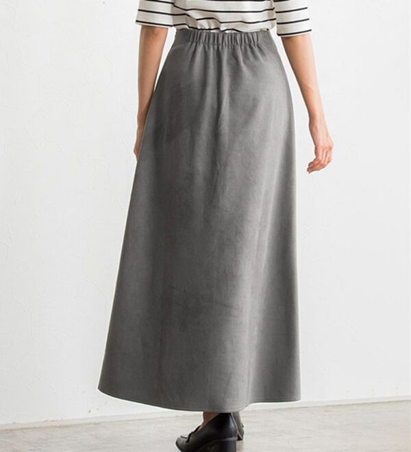 Pierrot（ピエロ）の「【Pierrot限定サイズ】フェイクスエードナロースカート（ロングスカート）」｜詳細画像