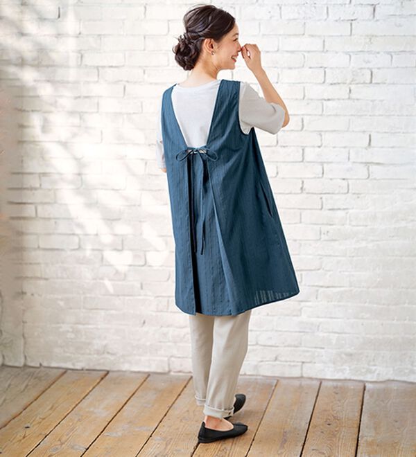 BELLUNA（ベルーナ）の「【２枚組】ドビー素材バックリボンジャンパースカート（ジャンパースカート）」｜詳細画像