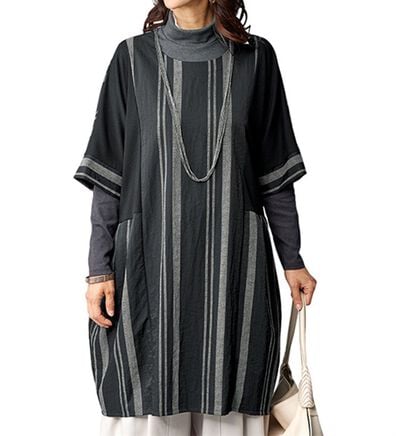 BELLUNA（ベルーナ）の「ストライプ切替ドルマンデザインチュニック（チュニック）」