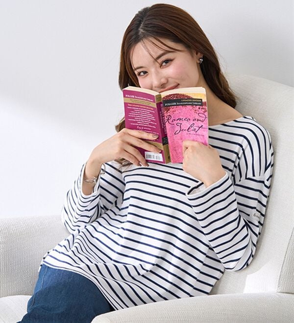 BELLUNA（ベルーナ）の「 ＜＆ｃｏｃｏｃｈｉ＞ハピネスコットン１００％ボーダープルオーバー（カットソー）」｜詳細画像