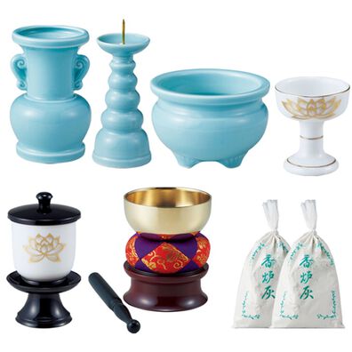 「陶器製仏具７点セット（仏壇・仏具）」