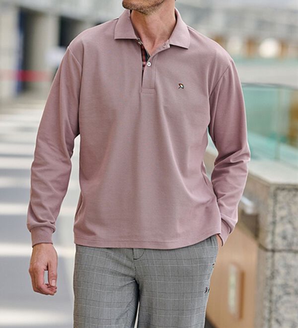 「＜アーノルド　パーマー＞ワンポイント刺しゅう鹿の子ポロシャツ（長袖・半袖）（メンズポロシャツ）」｜詳細画像