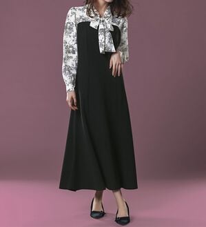 RANAN（ラナン）の「ボウタイデザインドッキングワンピース（ドッキングワンピース）」｜詳細画像