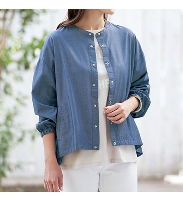 BELLUNA（ベルーナ）の「ＵＶカットひんやり軽いデニムブルゾン（ブルゾン）」｜詳細画像