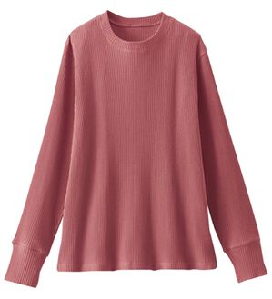 BELLUNA（ベルーナ）の「＜ＭＡＴＯＬＩＡ＞着て潤うリブプルオーバー　ハイネック・クルーネック（カットソー）」｜クルーネック ローズ