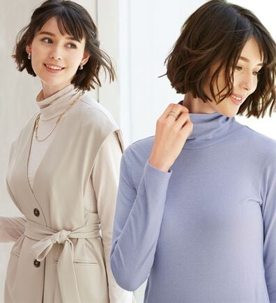 LAVIENNE（ラヴィエンヌ）の「カシミヤ入りシアー素材タートルネックインナー（肌着・インナーウェア）」