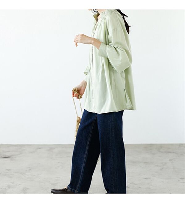 GeeRA（ジーラ）の「リボン付スキッパーブラウス（ブラウス）」｜詳細画像