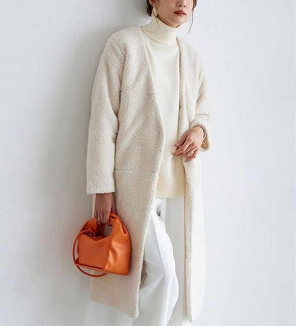 ノーカラーボアコート - ベルーナ【公式】