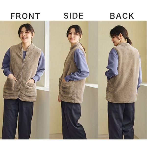 LAVIENNE（ラヴィエンヌ）の「ふわふわ暖かフリースベスト（ベスト）」｜詳細画像
