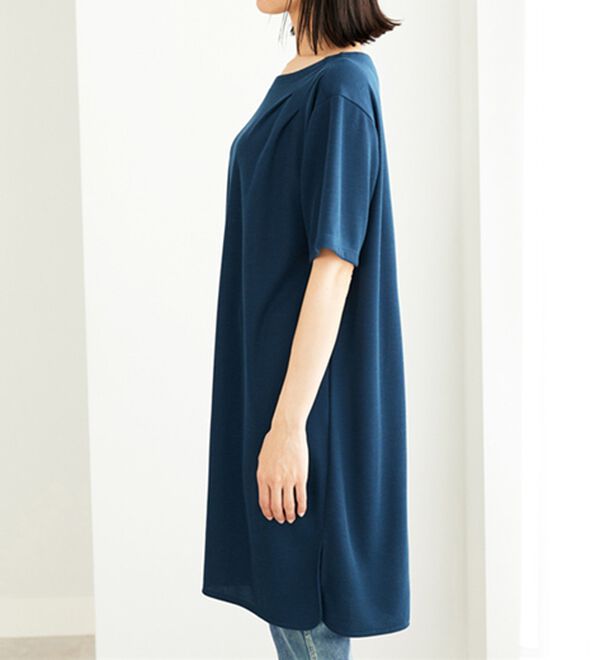 BELLUNA（ベルーナ）の「かのこ素材肩タックデザインワンピース（チュニック）」｜詳細画像
