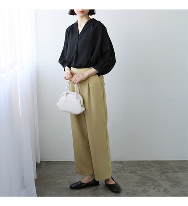 GeeRA（ジーラ）の「シルエットきれい！上品7分袖デザインブラウス（ブラウス）」｜詳細画像