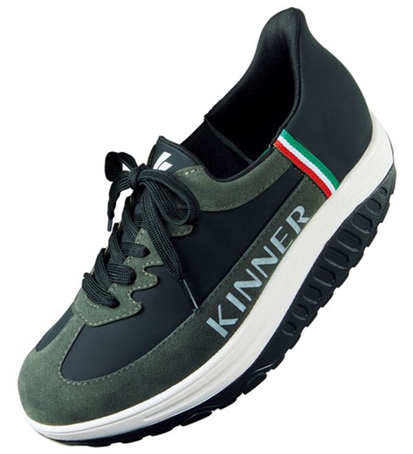 BELLUNA（ベルーナ）の「＜キナー＞さっと履ける！牛床革ローリングソールシューズ（スニーカー）」｜ブラック