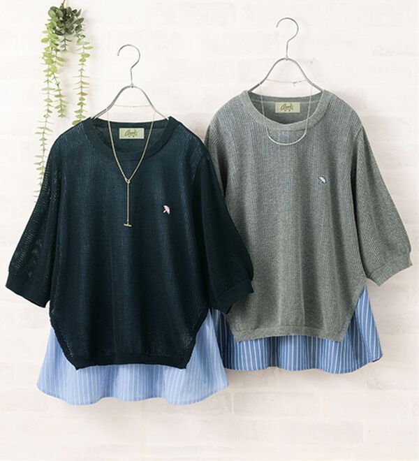 ルフラン（ルフラン）の「【２色組】【ＡＡＰ】重ね着風ブラウス（アンサンブル）」｜2色組