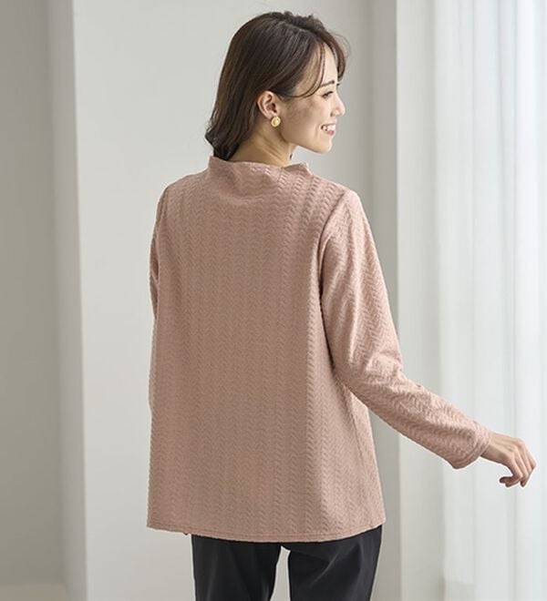 BELLUNA（ベルーナ）の「波柄ジャカード切替デザインプルオーバー（カットソー）」｜詳細画像