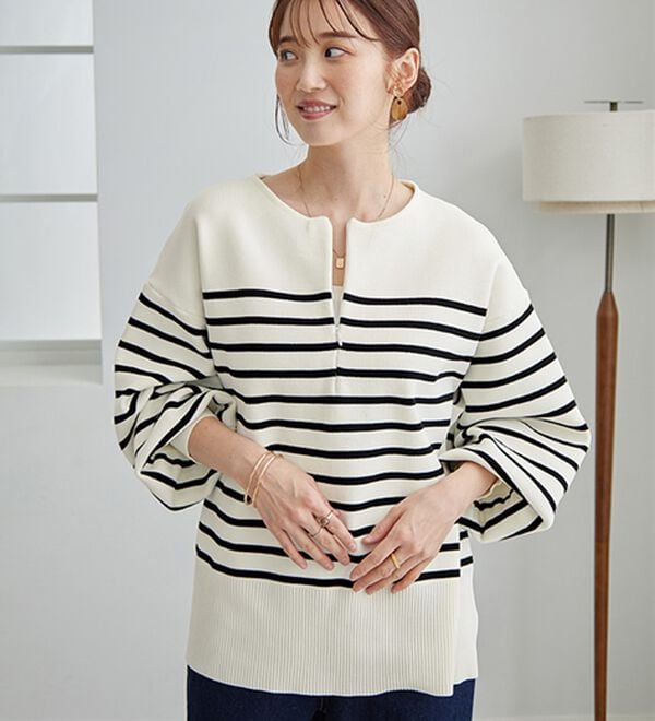 GeeRA（ジーラ）の「ハーフジップニットプルオーバー（ニット・セーター）」｜詳細画像