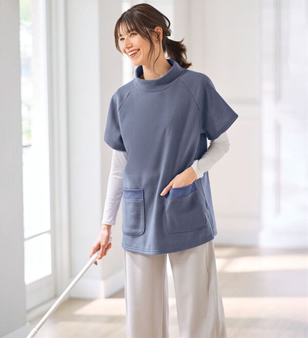 BELLUNA（ベルーナ）の「毎日着られる！快適フリース　ポンチョベスト（ベスト）」｜詳細画像