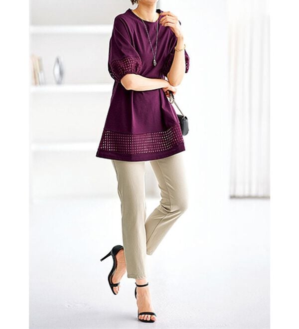 BELLUNA（ベルーナ）の「グーンと伸びる！ひんやりフローズンパンツ（フルレングスパンツ）」｜詳細画像