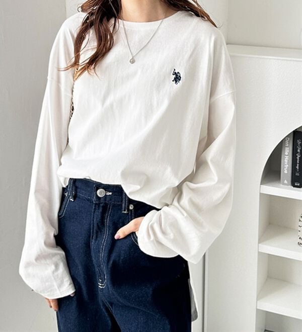 GeeRA（ジーラ）の「【Ｕ．Ｓ．ＰＯＬＯ ＡＳＳＮ】オーバーサイズ刺しゅうロンＴ（カットソー）」｜詳細画像