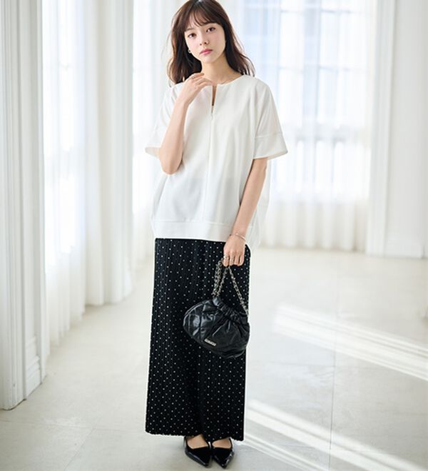 RANAN（ラナン）の「【4つの機能付】ひんやりハーフジップコクーンチュニック（チュニック）」｜詳細画像