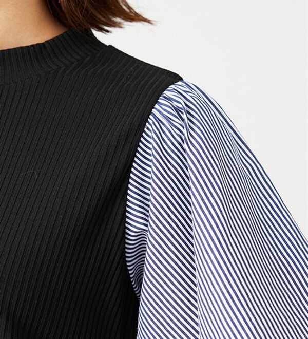 BELLUNA（ベルーナ）の「ベルト使い異素材切替ワンピ―ス（その他ワンピース）」｜詳細画像