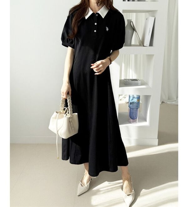 GeeRA（ジーラ）の「【Ｕ．Ｓ．ＰＯＬＯＡＳＳＮ】ポロ衿ワンピ―ス（その他ワンピース）」｜詳細画像