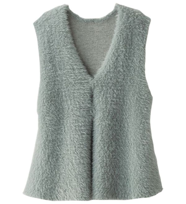 BELLUNA（ベルーナ）の「ふんわり贅沢シャギー素材ペプラムベスト（ベスト）」｜詳細画像