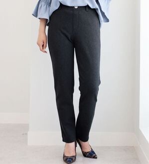 BELLUNA（ベルーナ）の「あったか！裏フリースストレッチパンツ（フルレングスパンツ）」｜杢チャコール