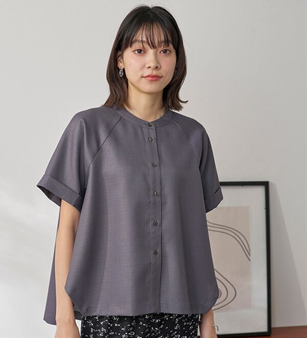 BELLUNA（ベルーナ）の「華奢見せ！麻調素材ラグラン切替ブラウス（ブラウス）」｜詳細画像